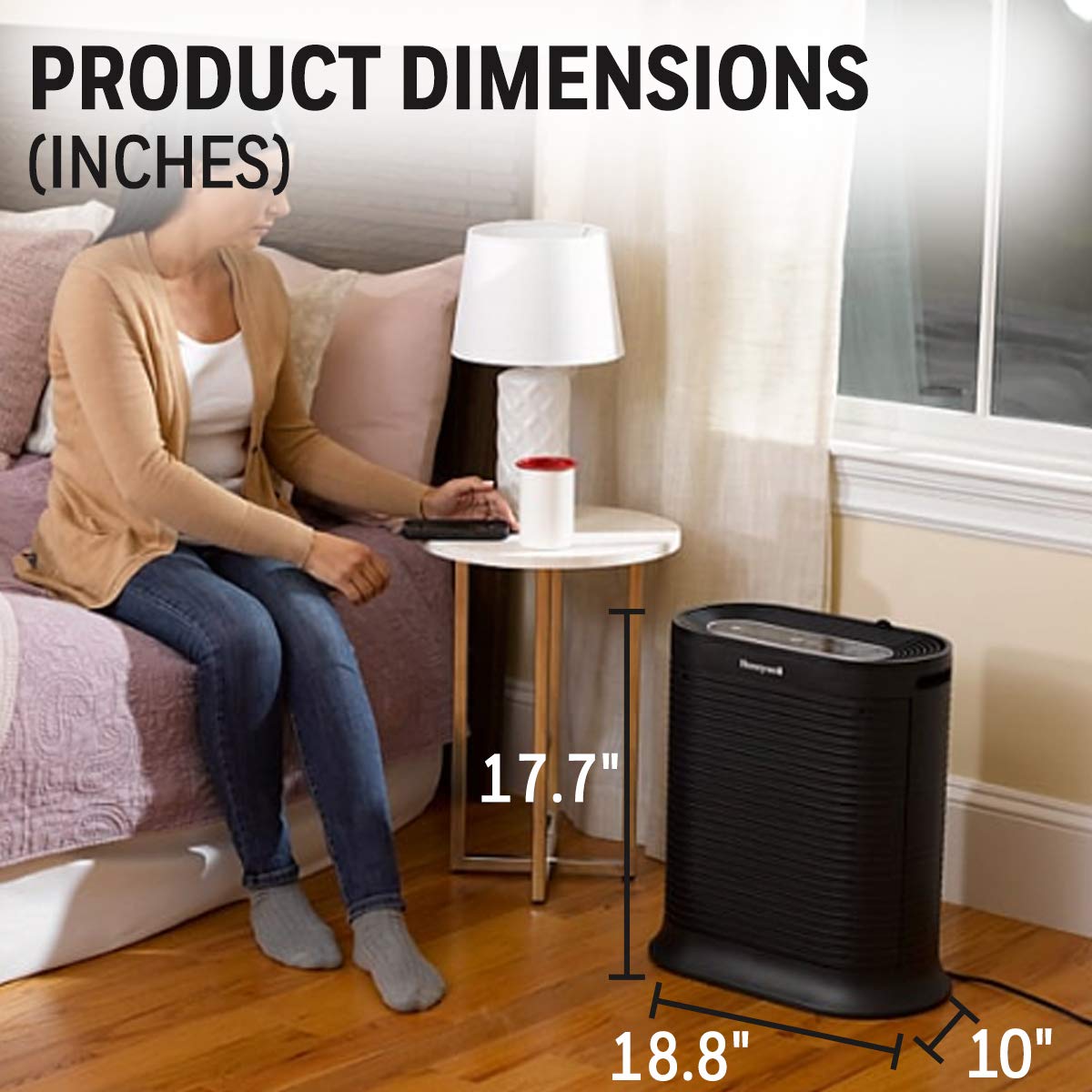 Honeywell Hpa 250 Bluetooth Smart True Hepa Air Purifier, Airborne Allergen Reducer For Large Rooms (310 Sq Ft), Black   Wildfir